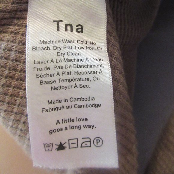 Artizia TNA Womens Small Sweater Waffle Knit Long Sleeve Lightweight Tan Brown - Picture 5 of 9